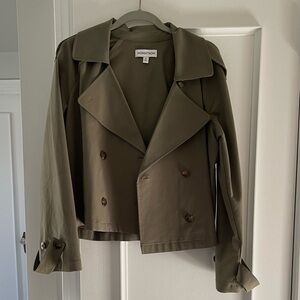 Nordstrom Olive Green Cropped Trench Coat